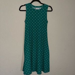 Green Dress with polkadots & pockets